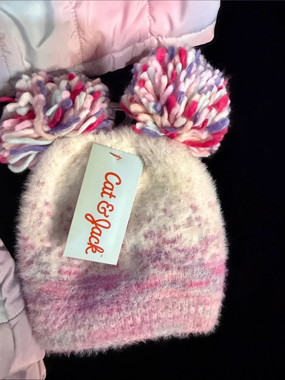 Little Me Pastel Ombre Puffer Jacket with Cat & Jack NWT Hat